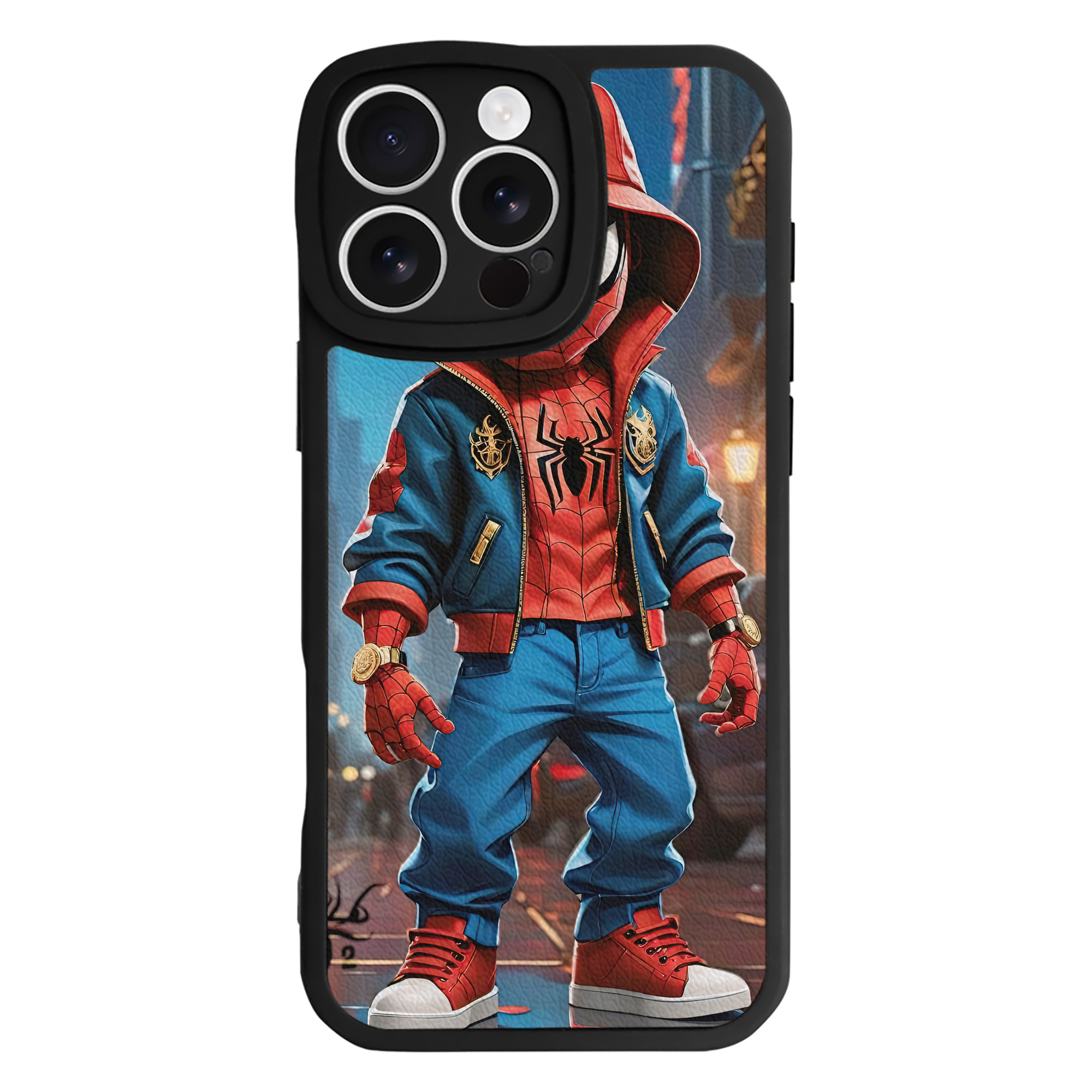 （画像用） Spider Man スパイダーマン 【iPhone 16シリーズ対応】シリコンスマホケース（レザー調） 材質：シリコン